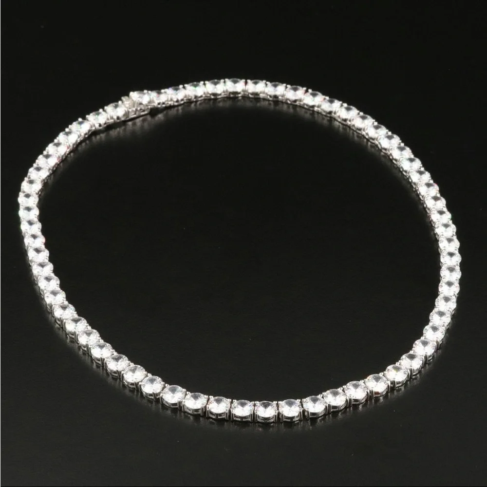 Sterling Silver Necklace with Cubic Zirconia - Picture 3 of 9